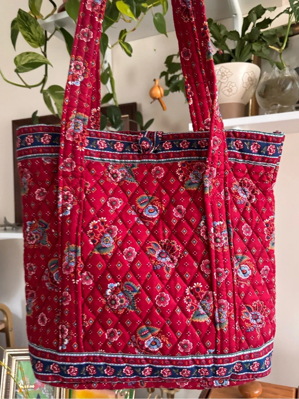Vera Bradley Red Quilted Floral Tote